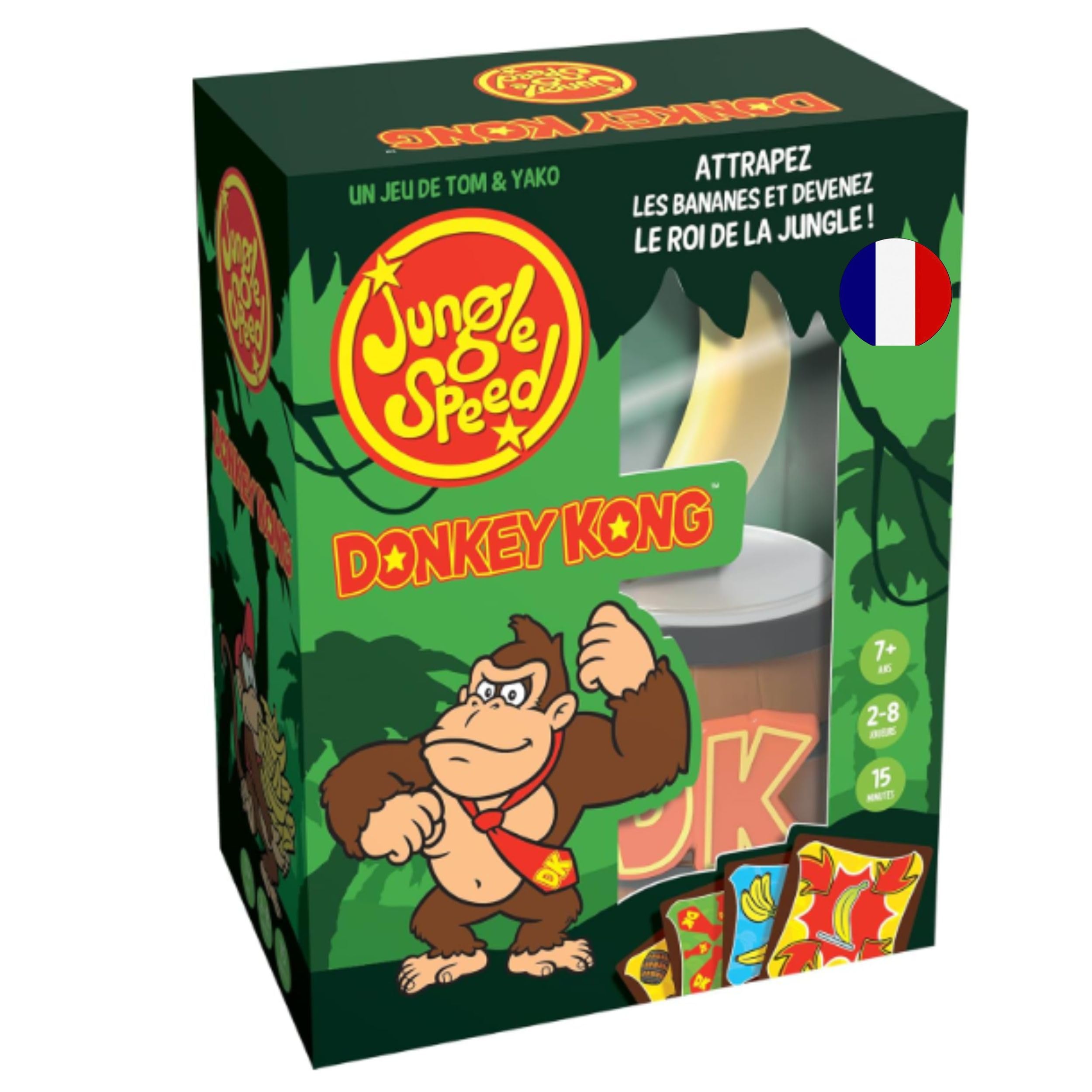 Asmodee - Jungle Speed Donkey Kong - Jeu d'adresse Rapide pour Les Enfants et Les Adultes, à partir de 8 Ans, 2 à 10 Joueurs, durée de Jeu : 15 Minutes, Version française