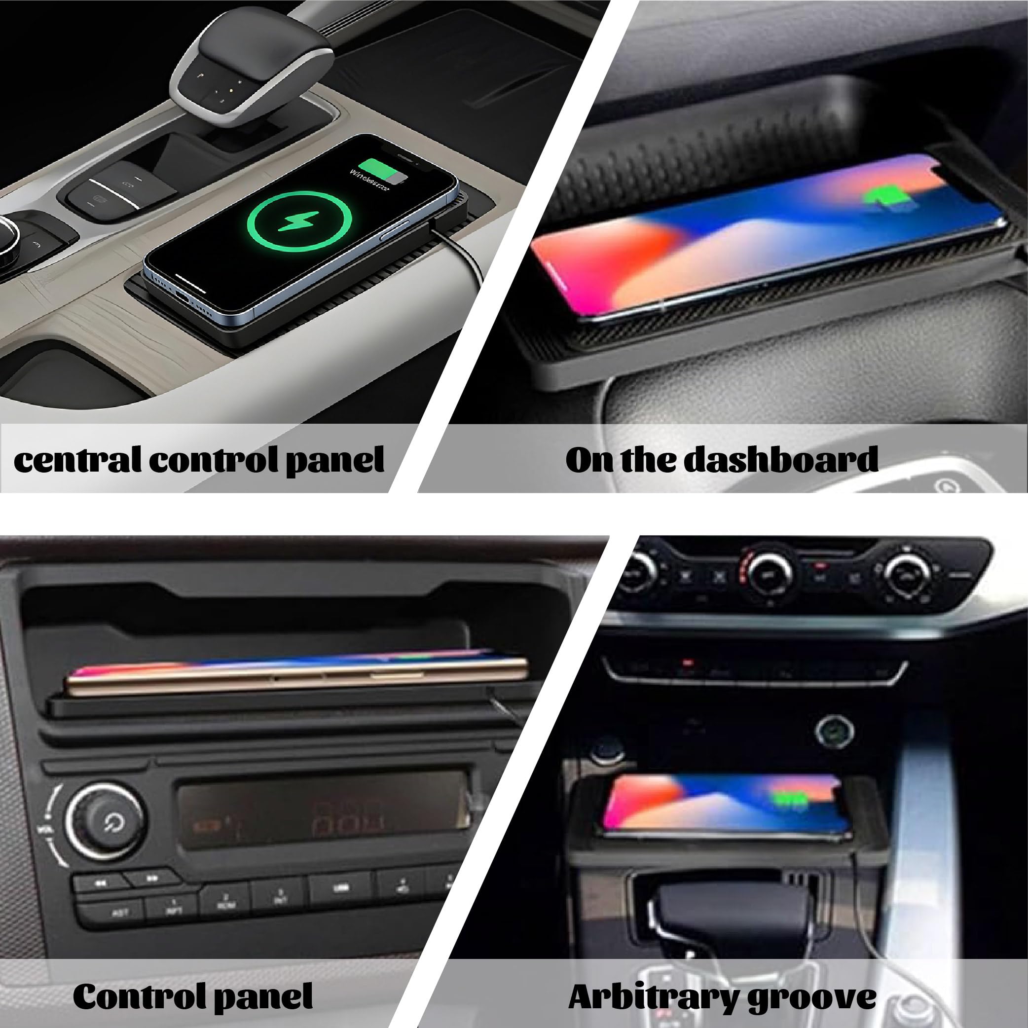 JUZELY Caricatore Wireless Auto per BYD Yuan/Yuan Plus/Yuan Up, Caricatore Rapido, Caricabatterie Senza Fili Antiscivolo,cruscotto,Pad di Ricarica Wireless,A-USB