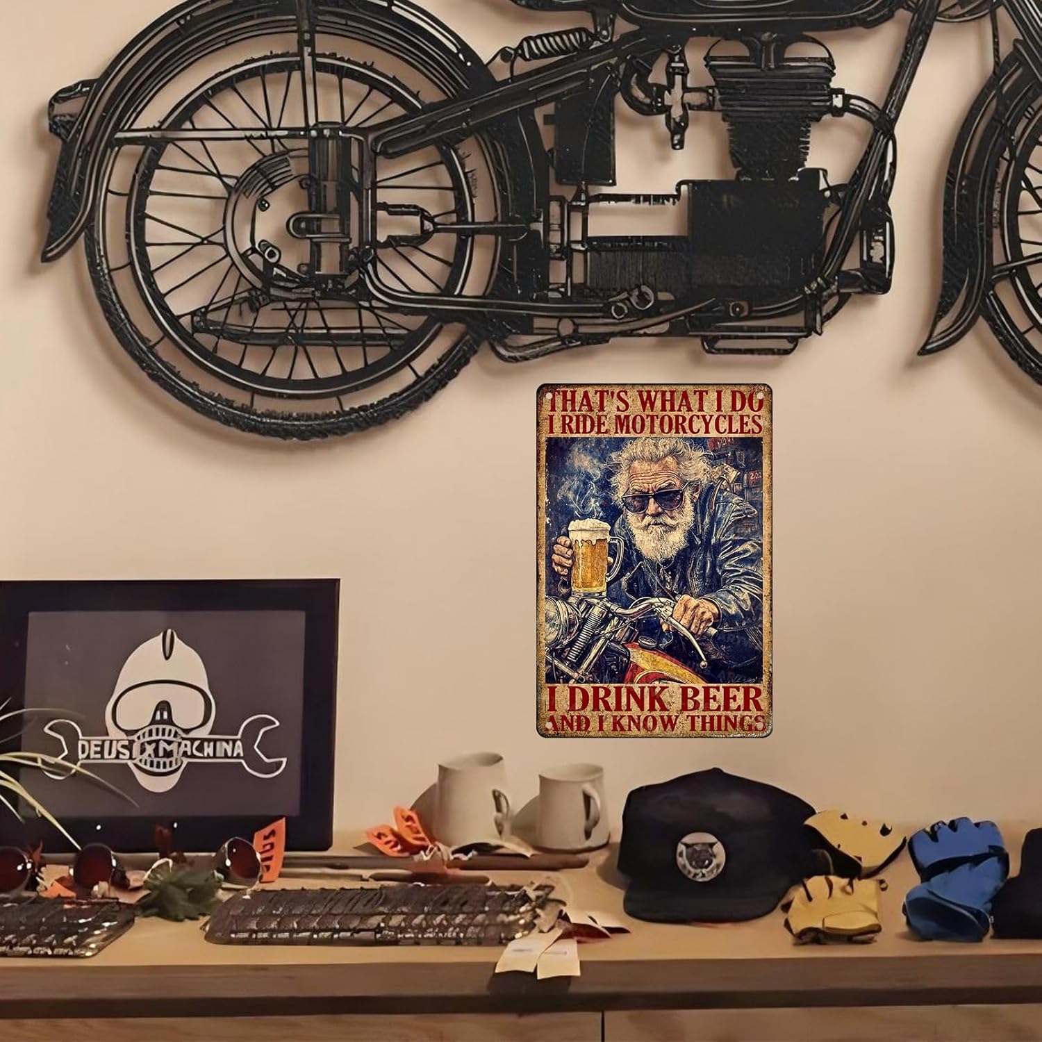 Best Home Decor - Motorcycle metal Sign 