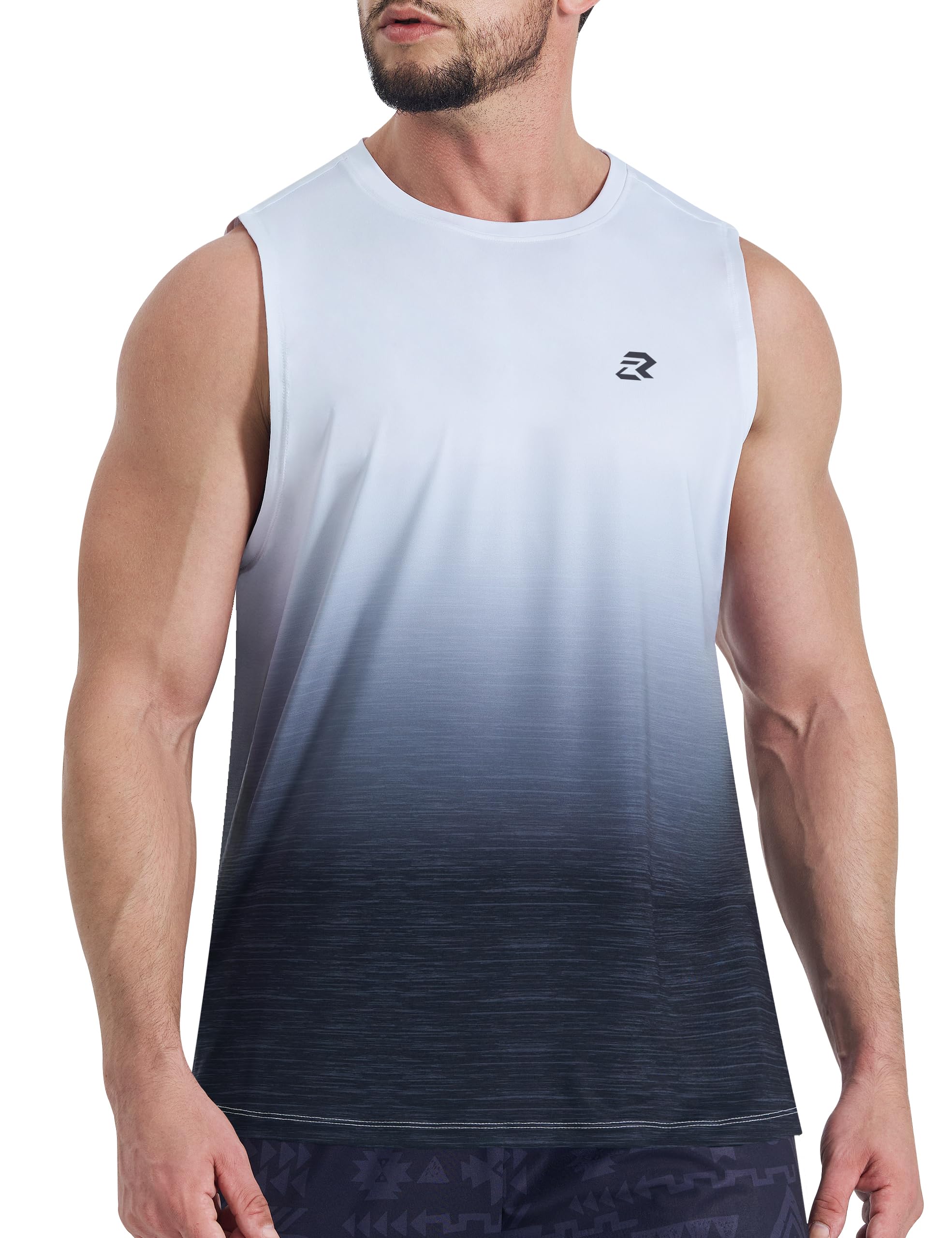 Mens Tank Tops Quick Dry Workout Muscle Gym Sleeveless Shirts UPF 50 Sun Protection Running Beach Summer Swim