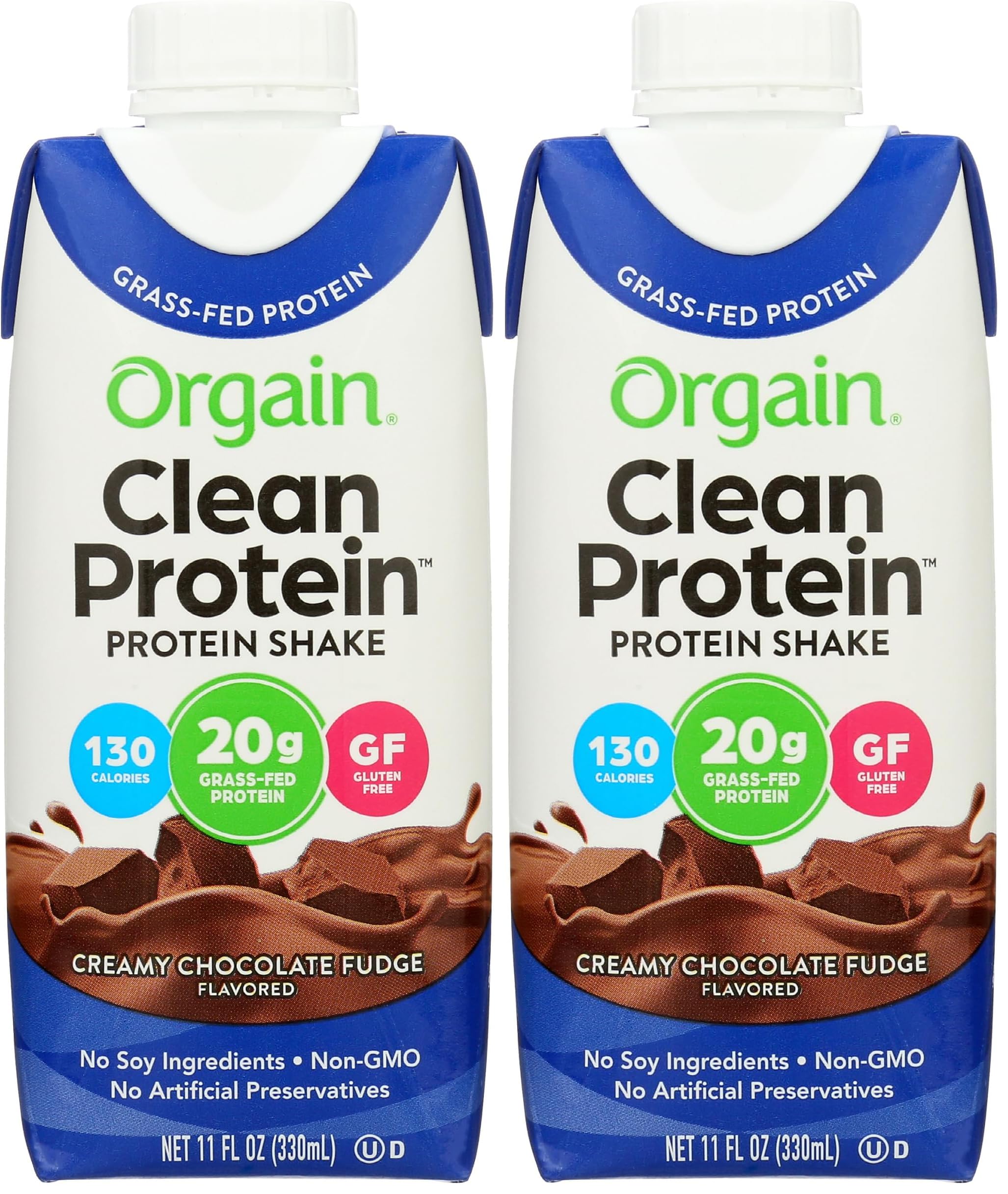 Orgain Whey Protein Shk Chocolate Fudge, 11 oz (Pack of 2) 11 Ounce (Pack of 2)