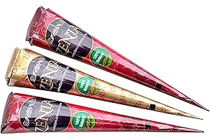 (Pack Of 3) Neha 100% Natural Henna Cones: Radiant Reddish-Brown Hair Dye for Beautiful Locks