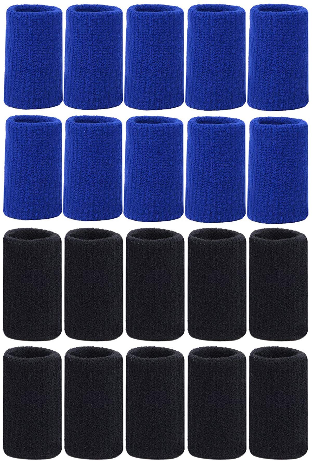 Freewalk 20 Pieces Finger Sleeves Thumb Braces Support Elastic Compression Protector Braces for Relieving Pain Calluses Arthritis Knuckl (Black, Blue)