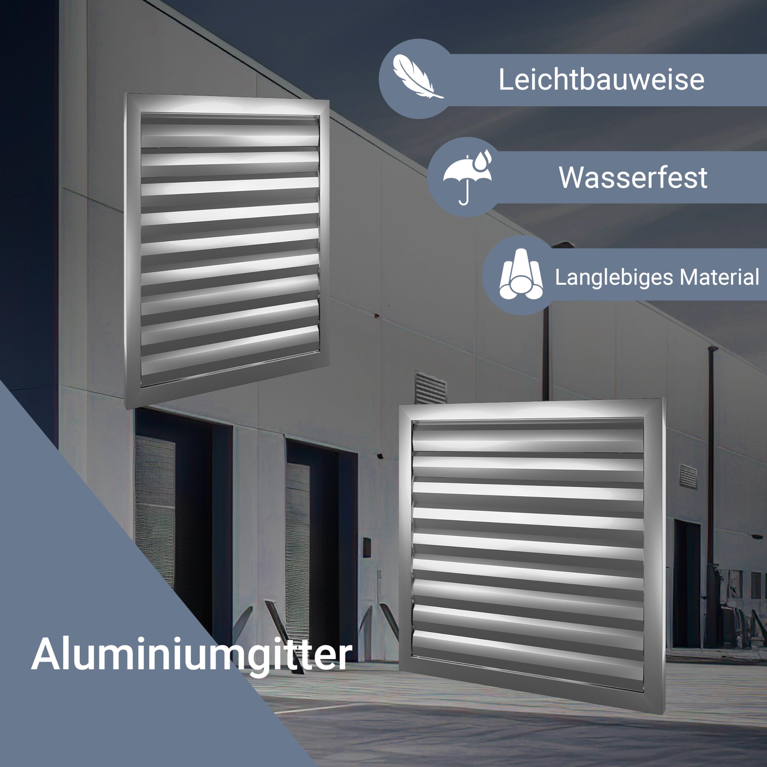 Kratka wentylacyjna aluminiowa RKŻ Dospel z żaluzją grawitacyjną fi 350 mm
