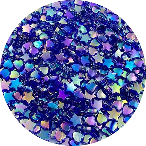 350 cuentas acrílicas con forma de estrella de corazón de 0.394 pulgadas, cuentas espaciadoras para hacer pulseras, collares, aretes, llaveros,