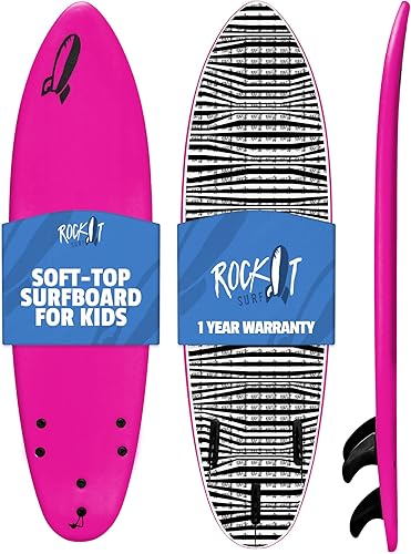 Rock-It - Tabla de surf Baby Jesús de 6 pies, tabla de surf para niños con diseño innovador, fácil de remar y maniobrable, tabla de surf pequeña,
