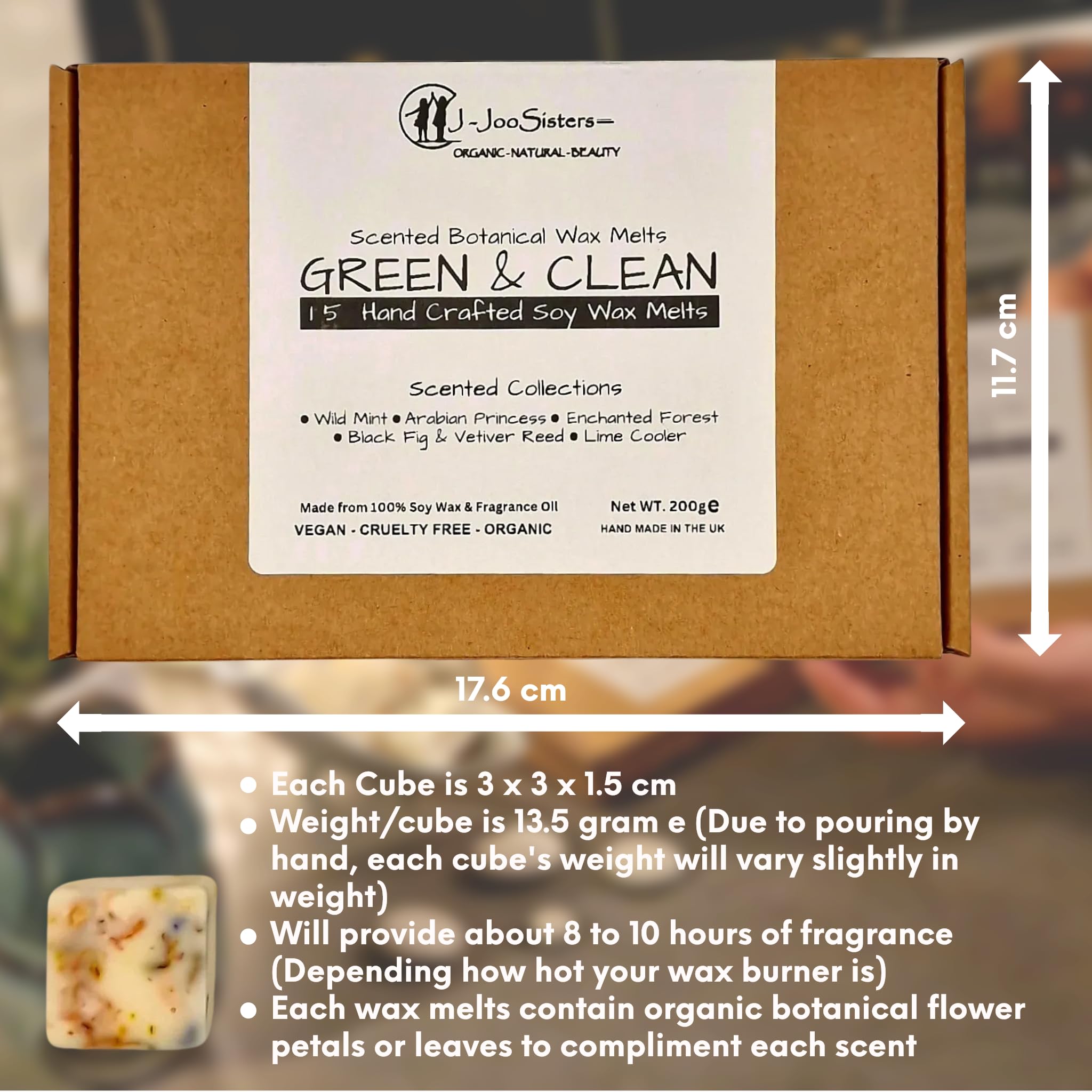 Green & Clean, Highly Scented Botanical Wax Melts Collections (15 x 13.5g Hand Crafted), Vegan Friendly & Cruelty Free - Image 4