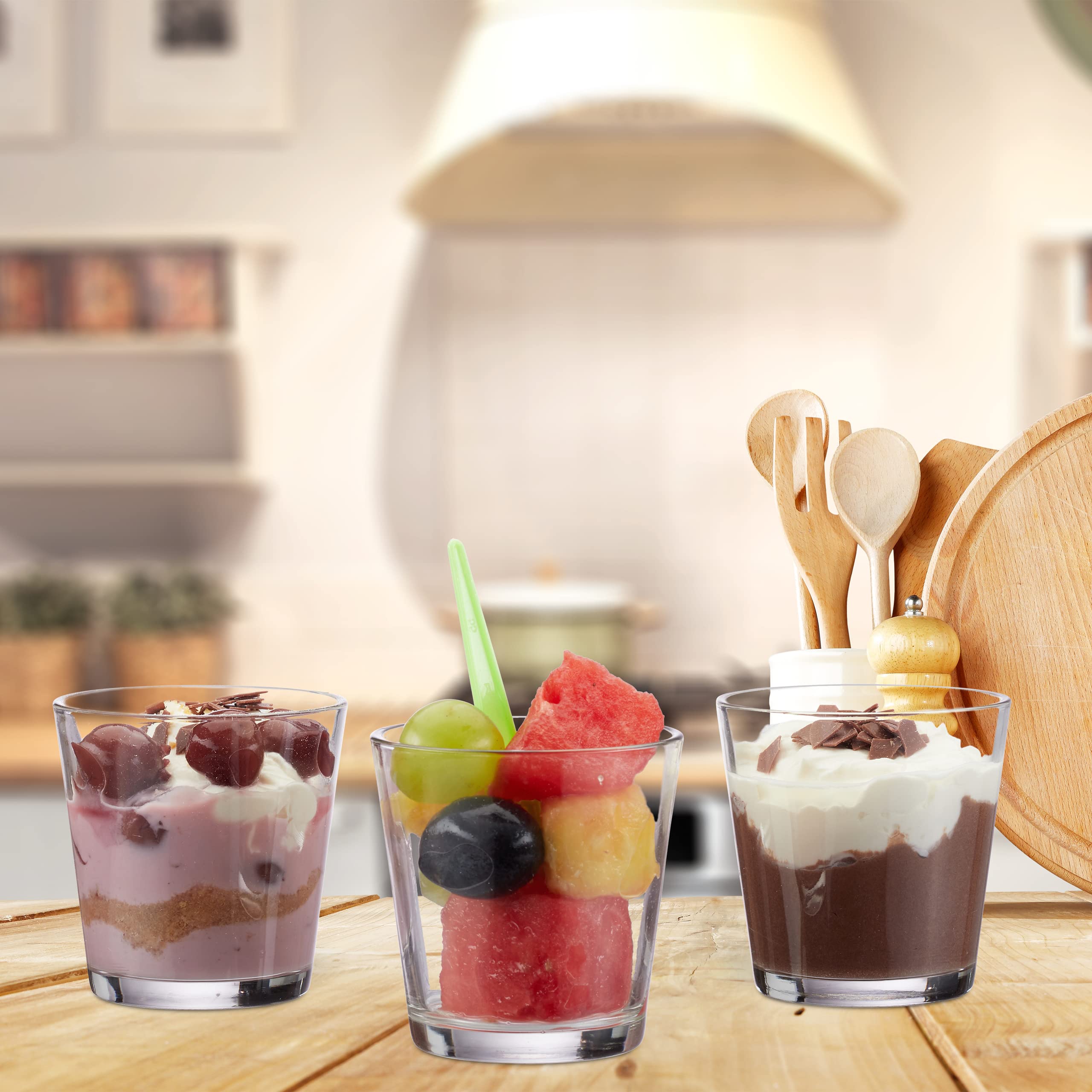 Pack de 48 Vasos Vela, para Velas de Té o Postres, Set Portavelas, Decorativo, Cristal, 7,5 cm Ø, Transparente