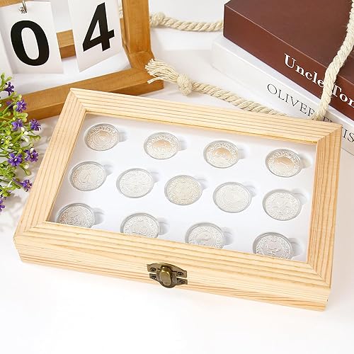 Miniatura 4 de TINGKU Monedas de plata católicas para bodas inglesas, Arras de Boda Catolica Decoracion Para Bodas con caja de regalo acrílica de madera
