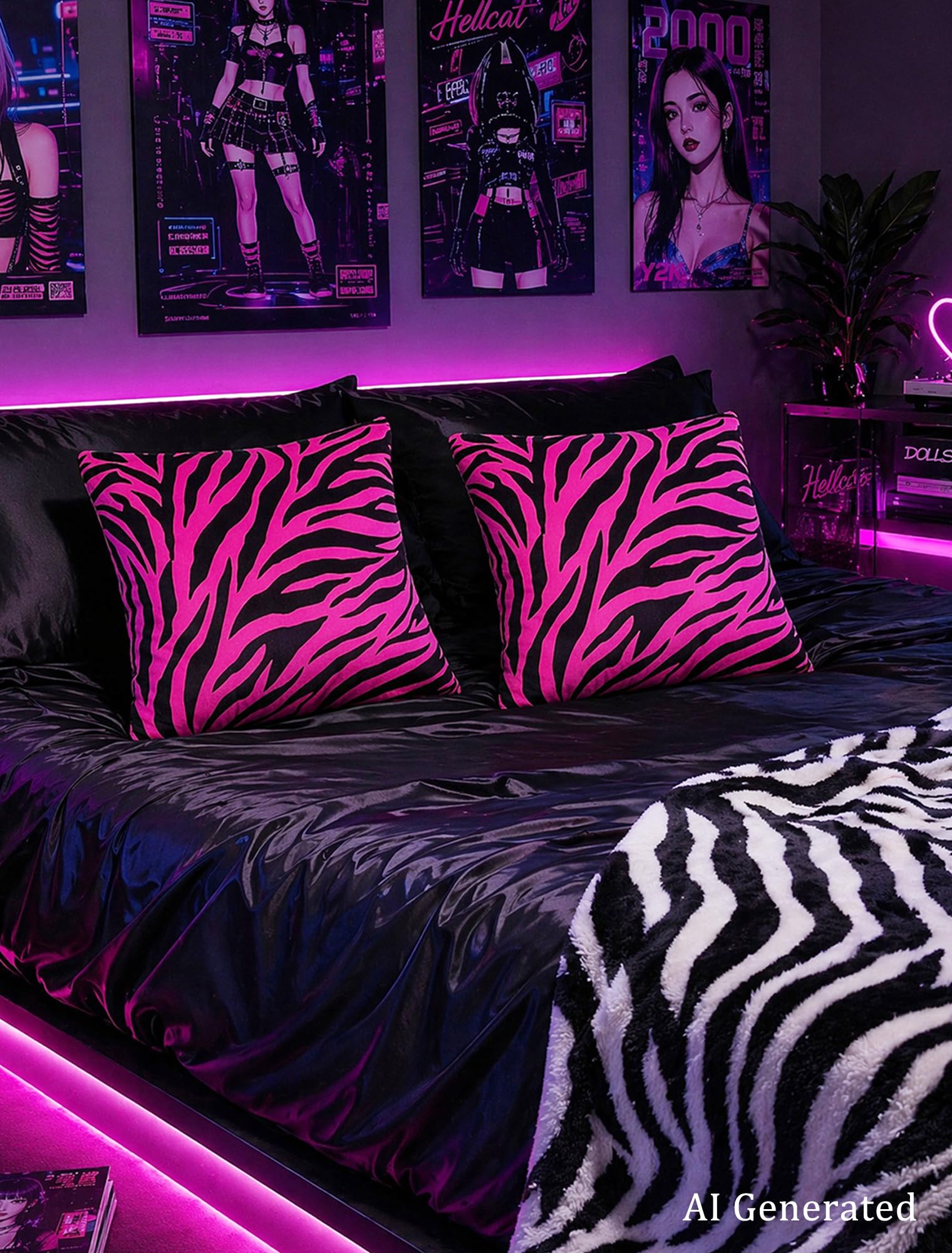 Amazon.com: Pecfamly Y2K Pink and Black Zebra Print Throw Pillows