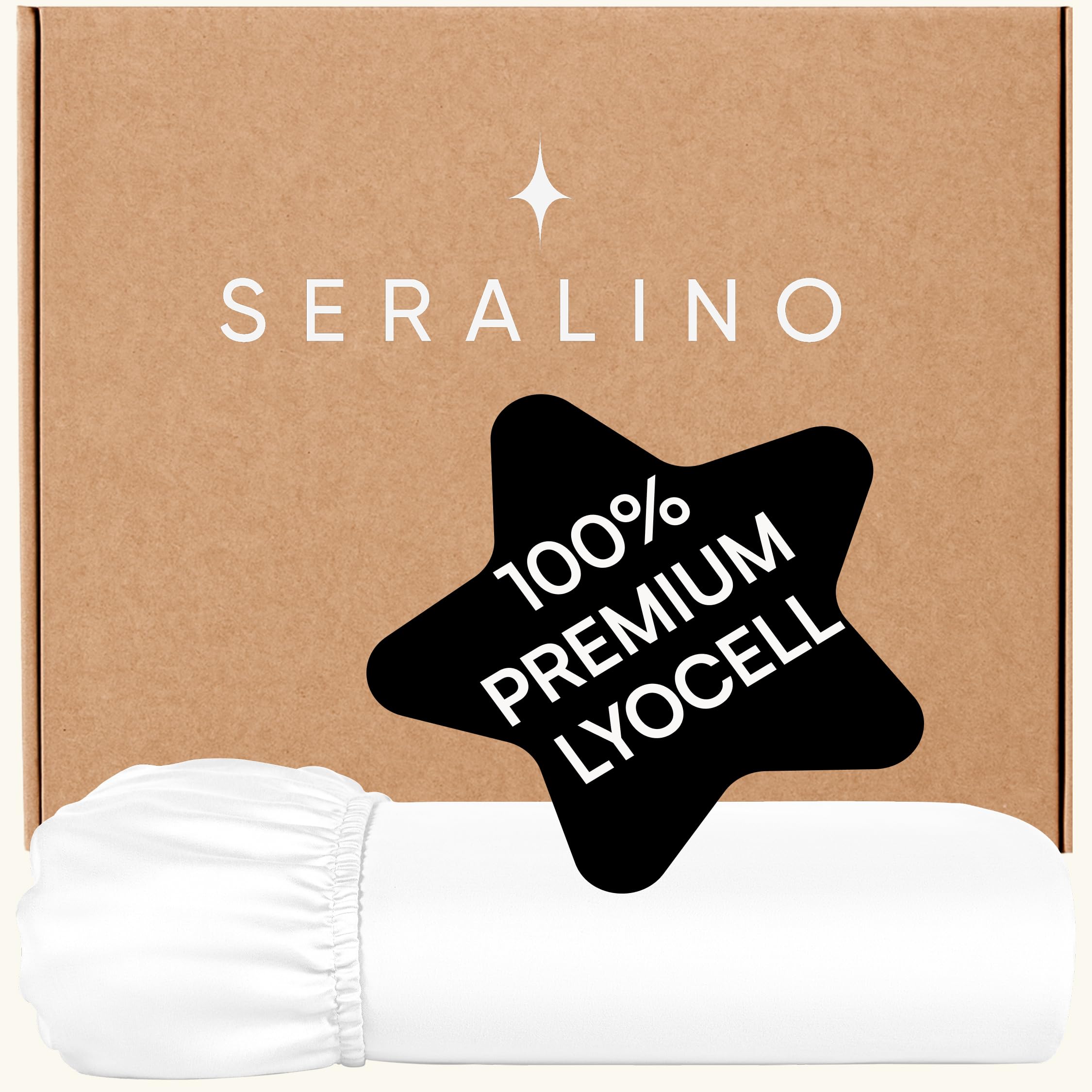 Seralino Spannbettlaken 160x200cm Weiß| 100% Lyocell Leinentuch 160x200| weiches Spannbetttuch 160x200| Bettlaken 160 x 200 für hohe Matratze bis 30cm Steghöhe
