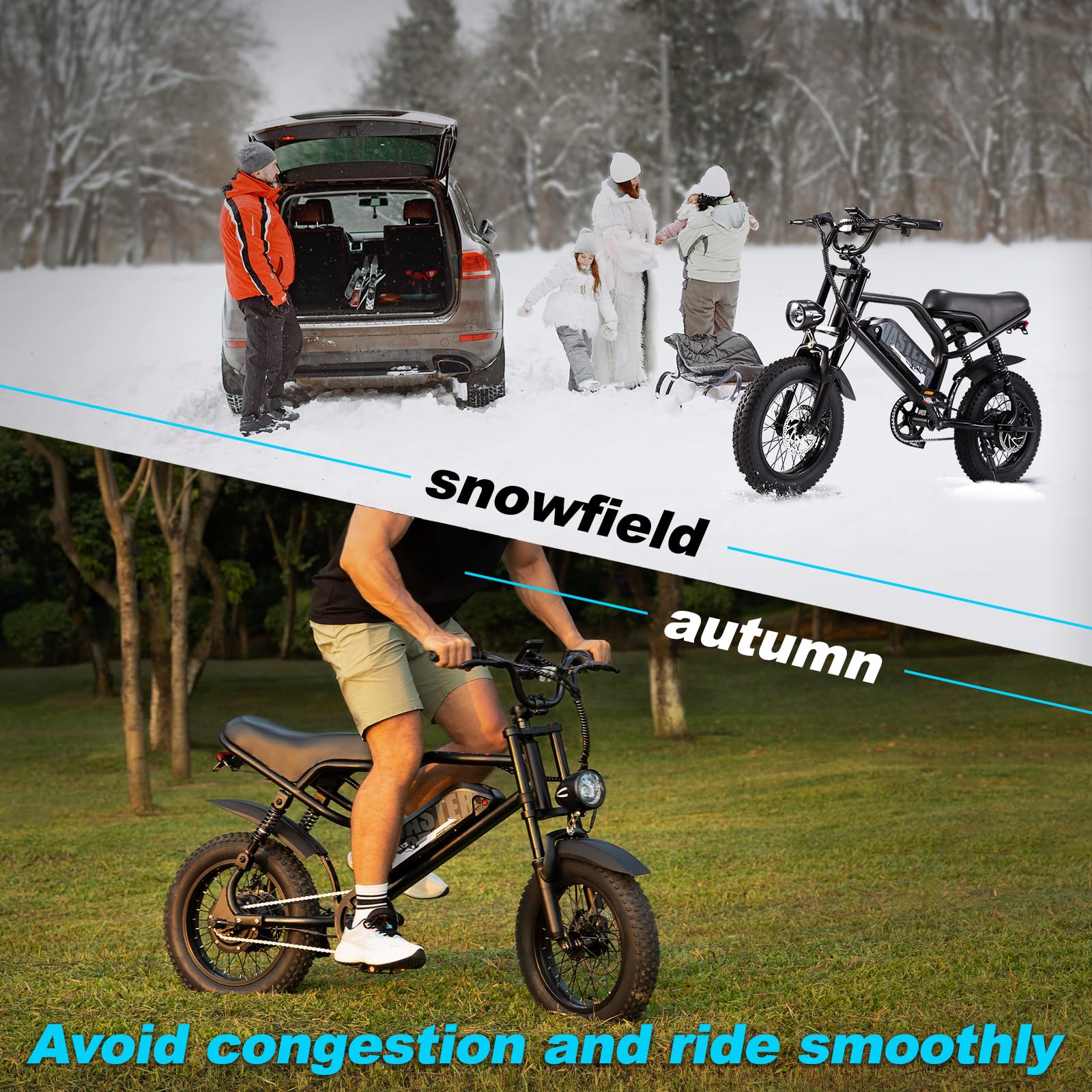 Bici Elettrica 16 Pollici, Batteria Rimovibile 36V 12,8Ah, Fat Bike 16"x3.0", Display LCD Grande, Doppia Sospensione, Freni a Disco, Luci LED, Ebike per Adulti