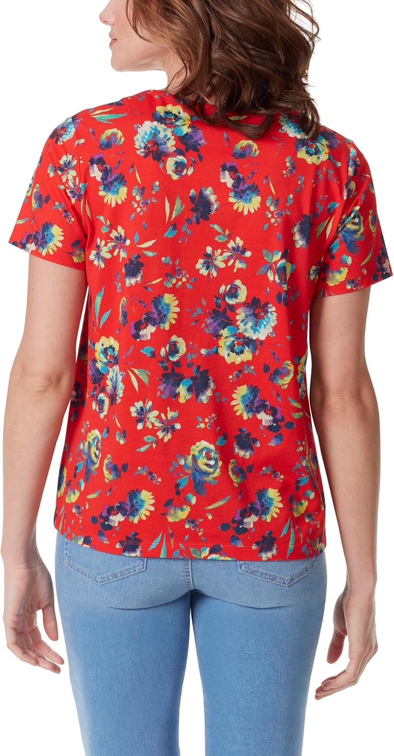 Gloria Vanderbilt Womens Amanda Short Sleeve Knit Tee Shirt with Wide Crew Neck Standard - Image 2