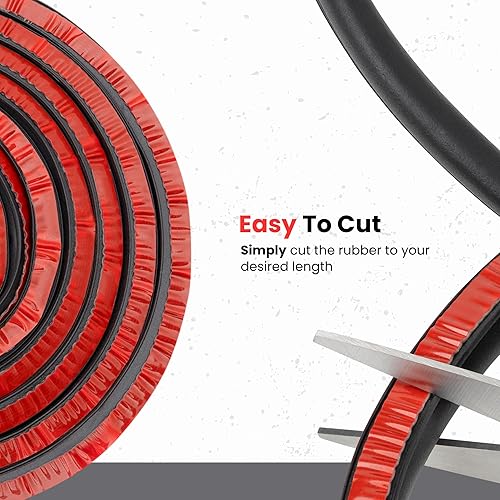 Miniatura 5 de Junta de puerta con forma de D, 0.59" de alto x 0.47" de ancho, resistente a la intemperie, color negro, hueco