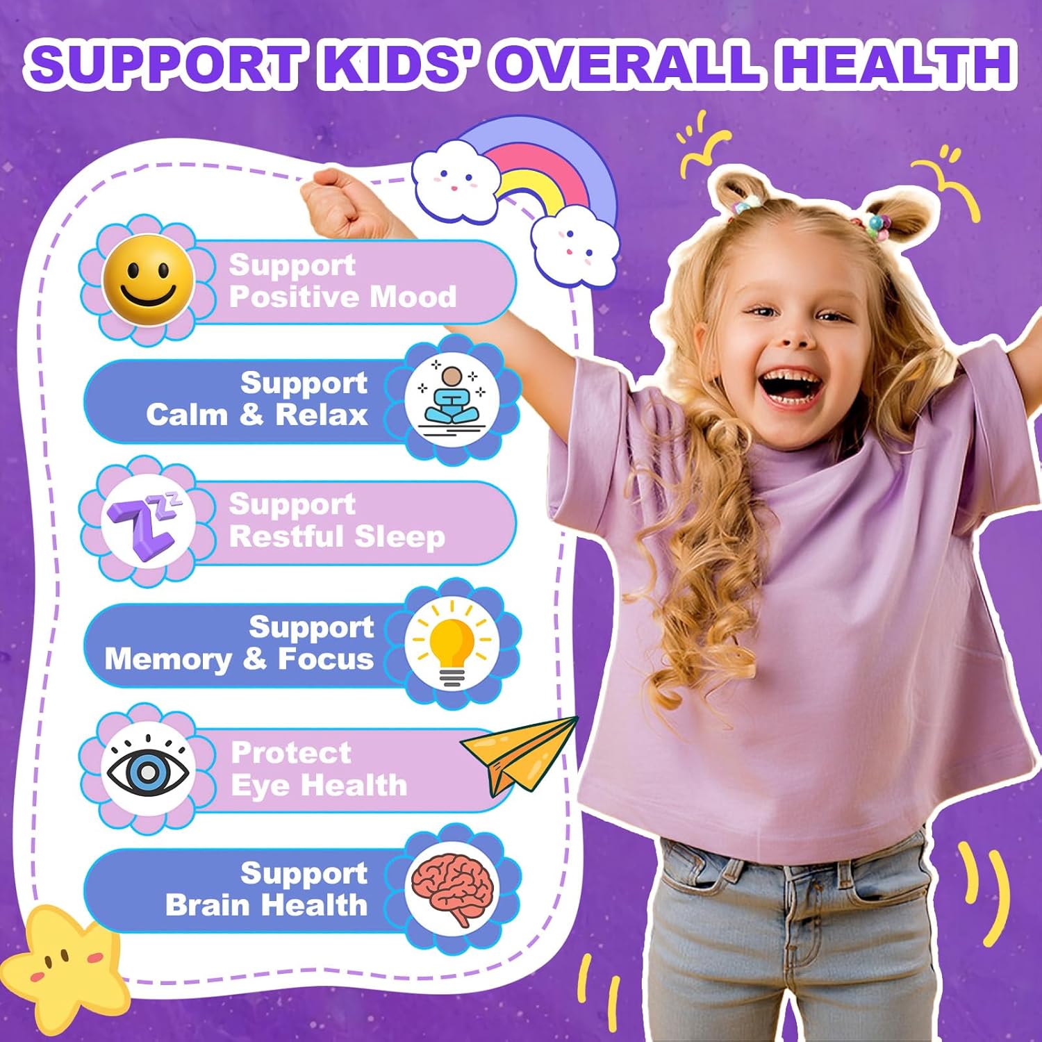 90 Count | Saffron Gummies for Kids, Calm Focus Gummies for Kids 4+, Organic Saffron Supplements w/Multivitamin, L-Theanine, Omega-3, Support Happy Mood, Cognition & ZZz, Sugar Free, Raspberry Flavor - Image 4