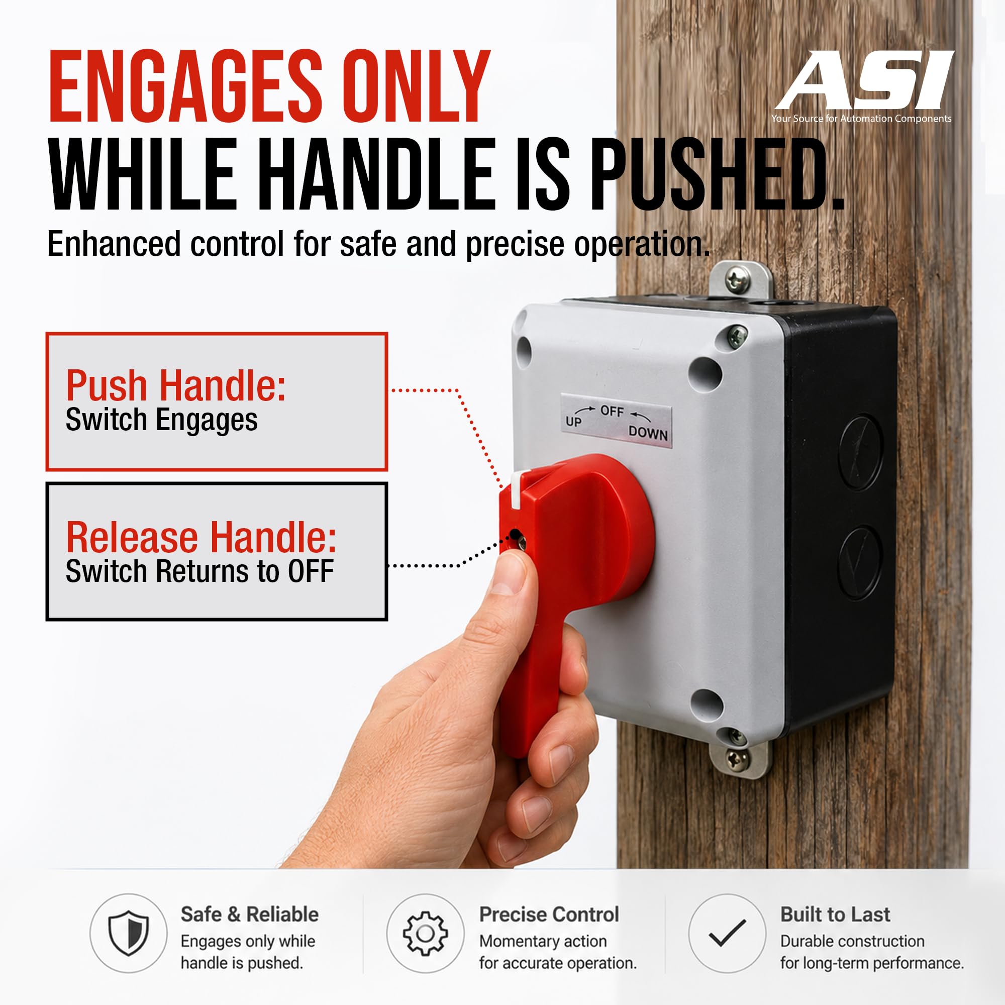 0220&0502専用 ASI Boat Lift Switch, Single Phase, Momentary, 1.5HP/120Vac, 2HP