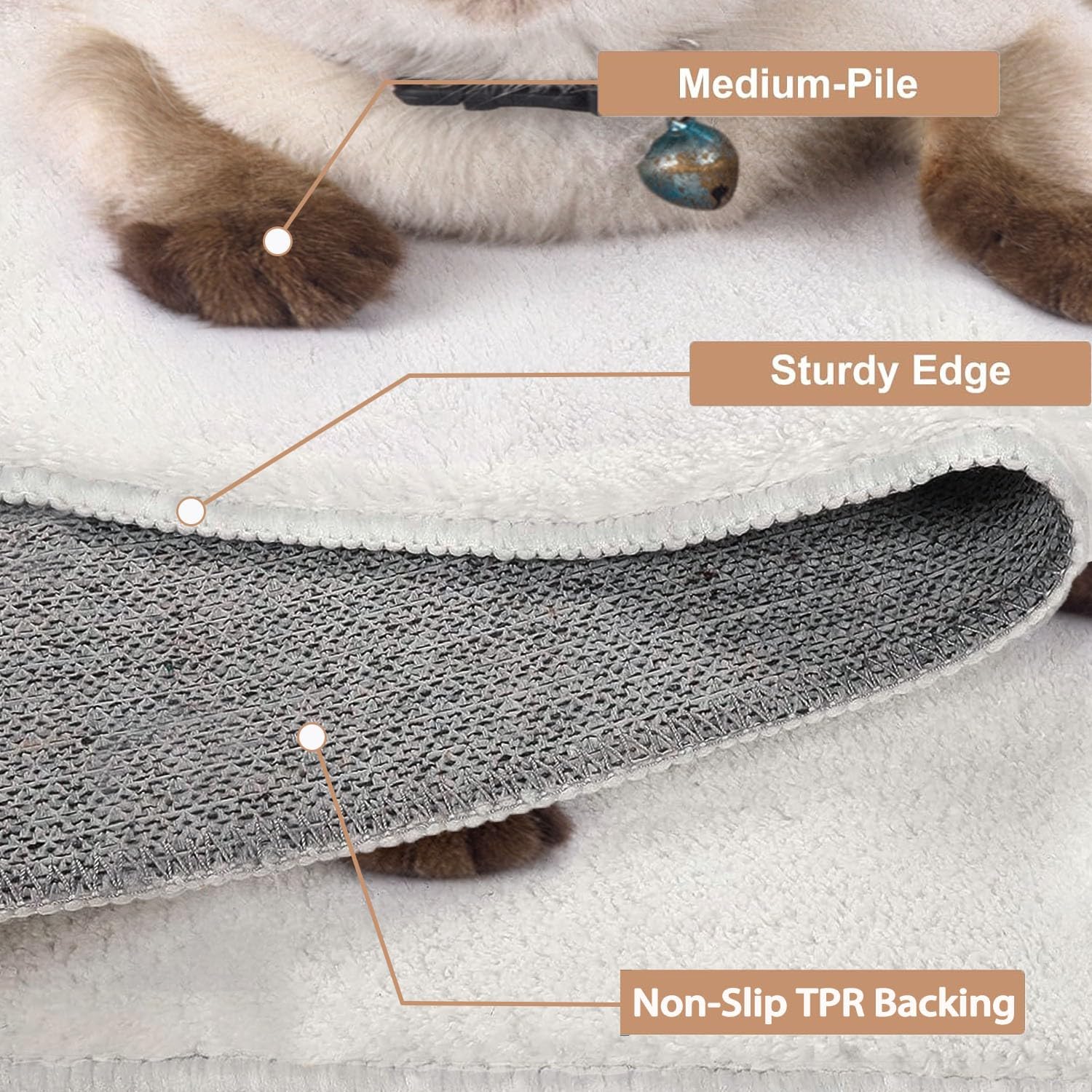 Weiß Waschbarer Teppich Siamkatze als Haustier Teppich Wohnzimmer 120x170 Teppich Kurzflor Modern Teppich Schlafzimmer Teppich Groß Weiche rutschfest Waschbarer Teppich