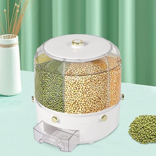 Miniatura 4 de Contenedor giratorio de arroz de la cocina de la caja de almacenamiento del dispensador del grano del cereal 360