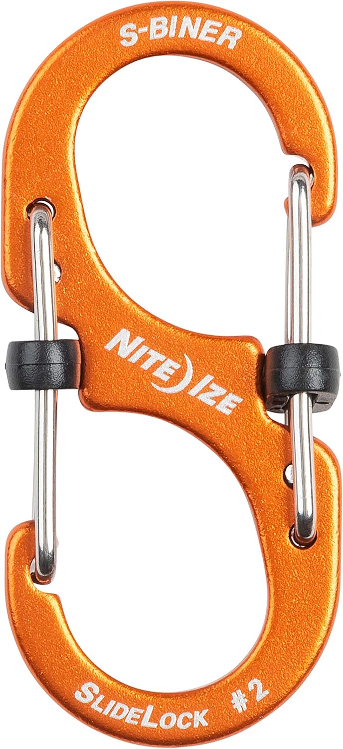 NITE IZE LSBA2-19-R6 S-Biner SlideLock Dual Locking Carabiner, Size #2, Orange