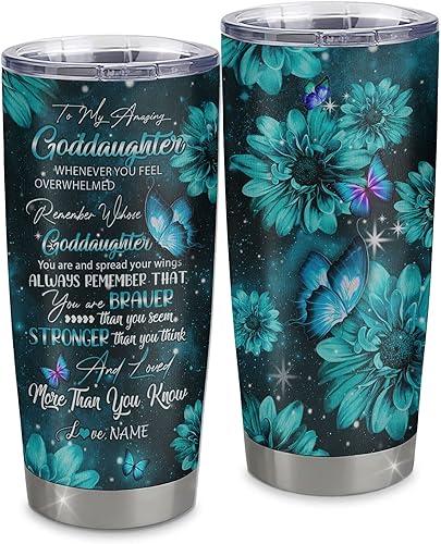 Miniatura 56 de Personalized To My Goddaughter From Godmother Stainless Steel Tumbler Cup Lion My Precious Goddaughter Birthday Graduation Christmas Travel Mug 20oz