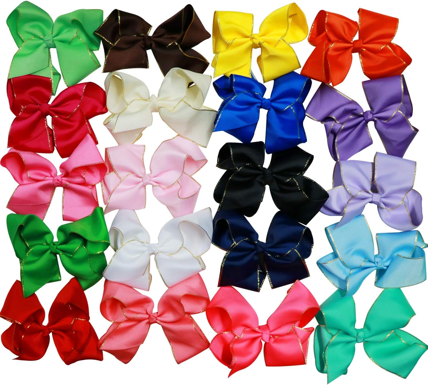 20pack 6" Big Larger Grosgrain Ribbon Hair Bow Clips Alligator Clips Hair Barrettes for Baby Girls Toddlers Teens Kids Children