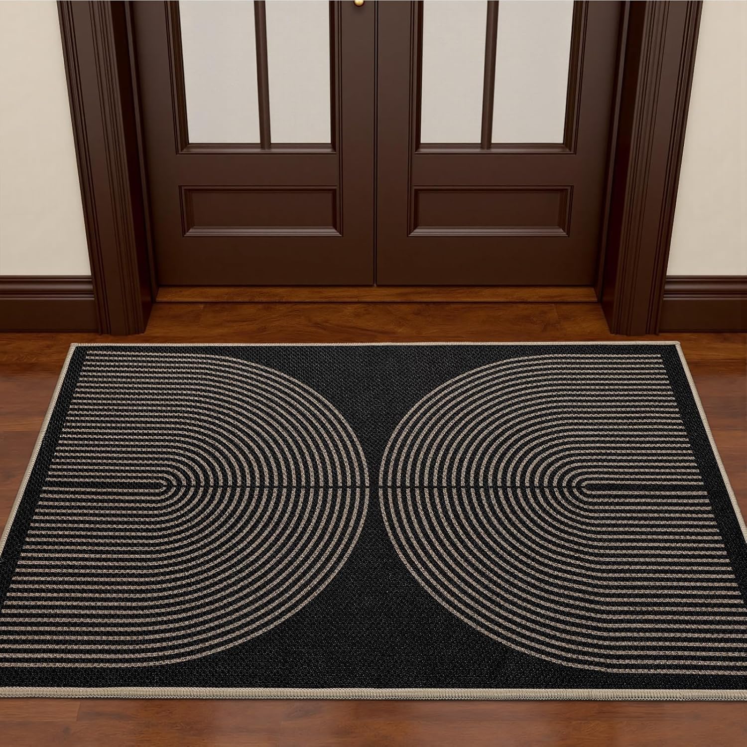 EDIMENS Rainbow Easy Jute Rug Entryway Rug, 2x3 Front Door Mat Small Entryway Non-Slip Washable Area Rug, Farmhouse Low Pile Indoor Outdoor Door Mat for Entrance Entry Porch Doorway
