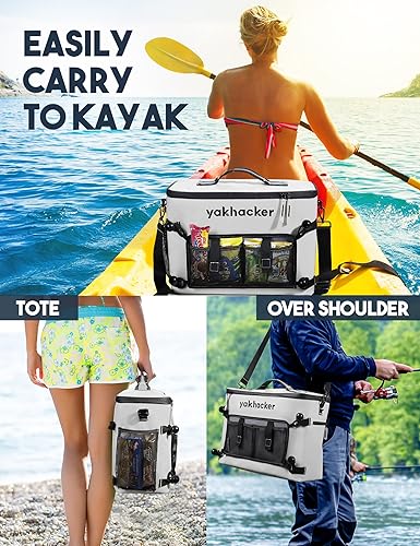 Miniatura 5 de Enfriador de kayak, enfriador de respaldo de asiento impermeable para kayaks con asientos estilo silla de césped, bolsa enfriadora de accesorios de