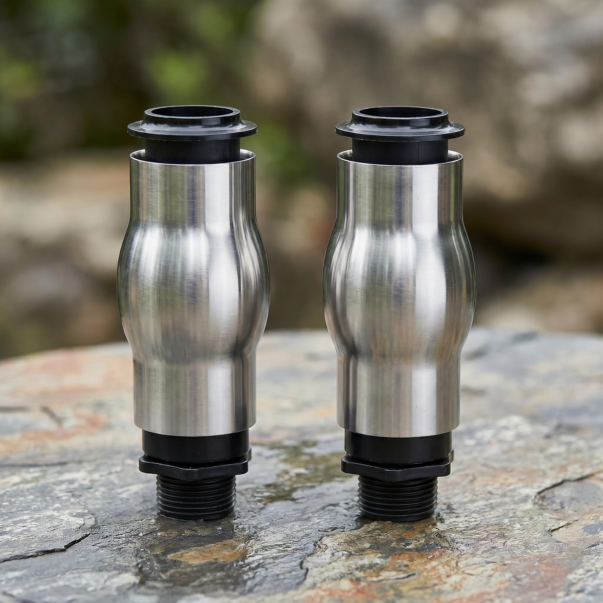 Toddmomy Boquilla para fuente de 2 piezas: Boquilla de chorro de espuma de 1" con rosca macho DN25 - de bomba de agua de acero inoxidable para estanque de jardín, rocalla, fuente de agua y