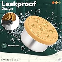 Vista 7 de Everusely Vasos para condimentos – Paquete de 3, 1.7 oz / 1.7 fl oz, silenciados, de acero inoxidable – Recipientes de condimentos con tapas