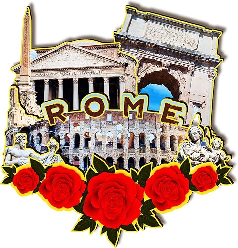 Imán de madera de Roma, Italia, 3D, para nevera, viajes, coleccionables, recuerdos, decoración, artesanías hechas a mano