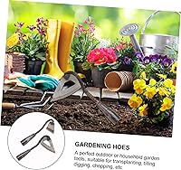 Vista 3 de Yardwe Herramientas de deshierbe Jardinería 2 unids azada de jardín Mango largo Azadas de jardinería al aire libre Azadas de acero fuerte