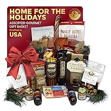 Gift Basket Village - Home For The Holidays Gourmet Gift Basket - Loaded with Crackers, Wafers, and Spreads - Food Gift Basket for All Occasions - Ideal Gourmet Gift Baskets for Family & Friends