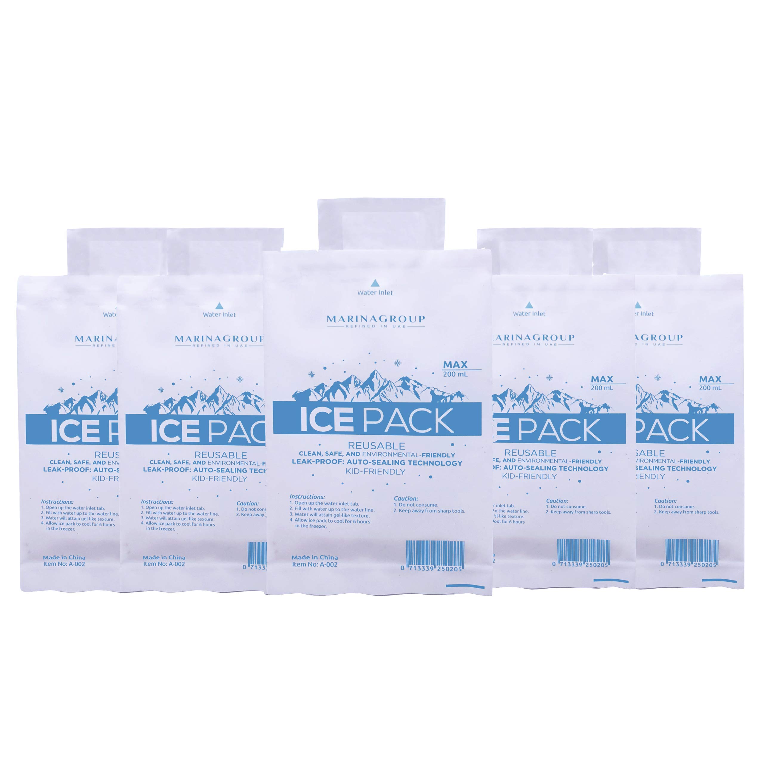 Marina Group Reusable Travel-safe Gel Bag Ice Pack - 5 packs