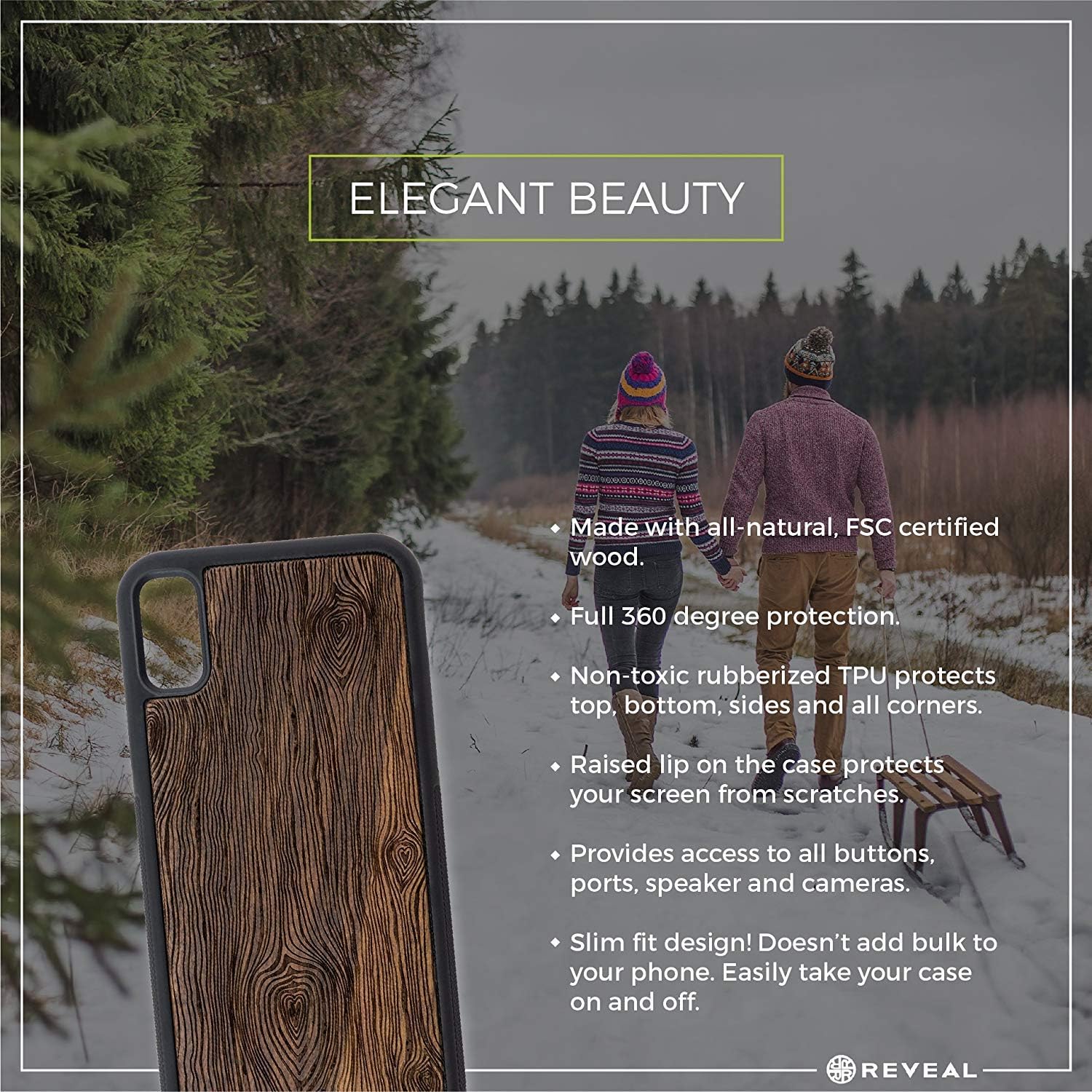 Gеt Pорulаr оƒƒеr Reveal iPhone Xs Case - Extra Protective Real Wood Case Compatible with iPhone Xs with TPU Rubber Layer for Extra Protection - Intricate Laser Engraving, Eco-Friendly Design Shop (Walnut, XS)