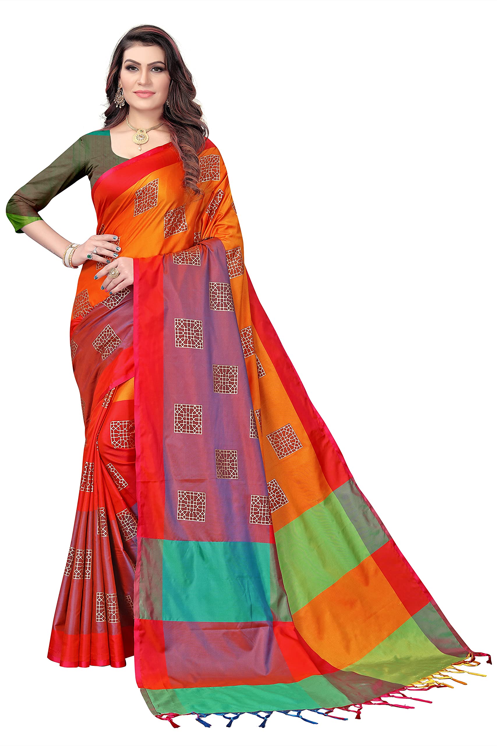 DHRUVI TRENDZ Women Mysore Silk Cotton Silk saree With Blouse Piece