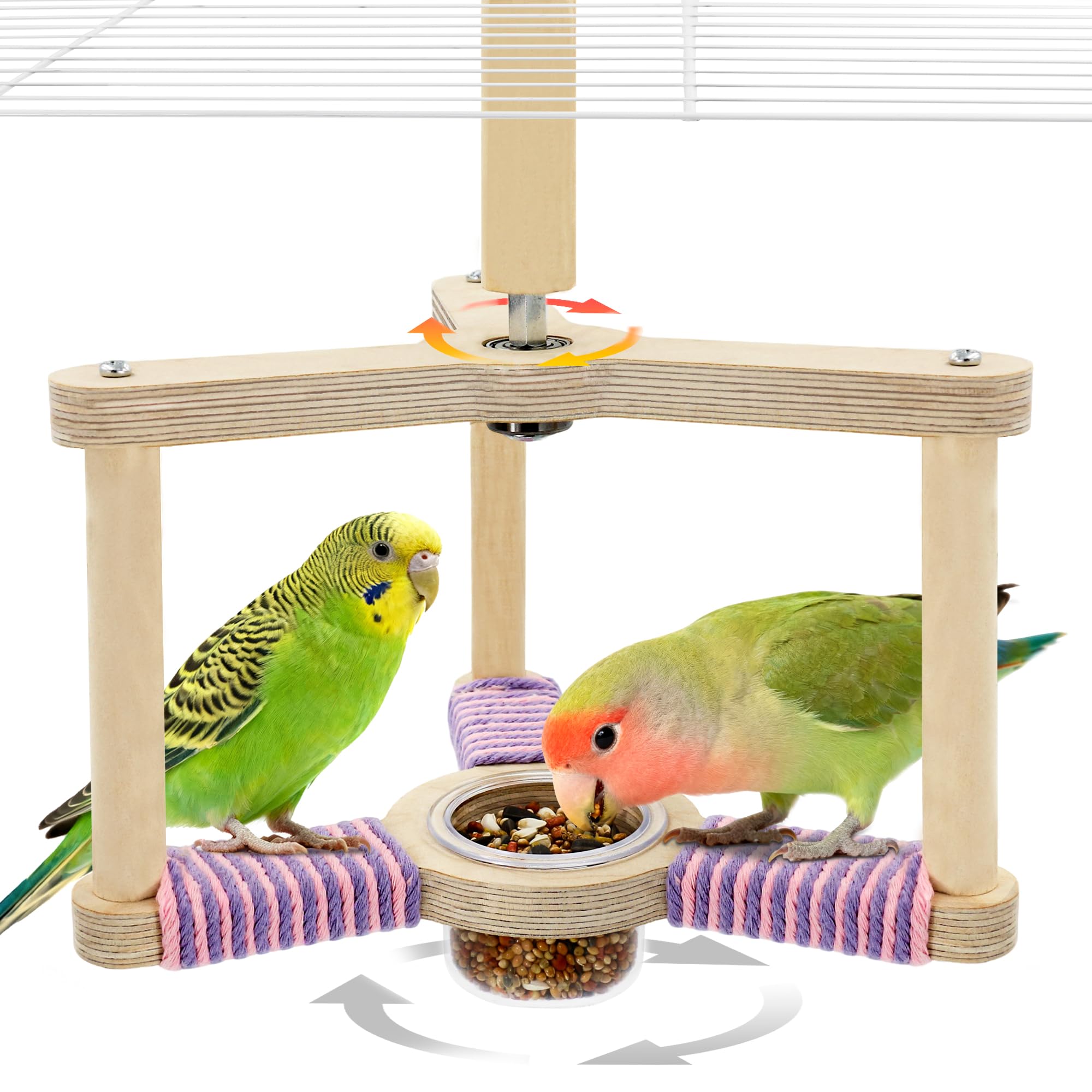 Jouet rotatif pour oiseaux : la solution contre l'ennui et le picage en cage