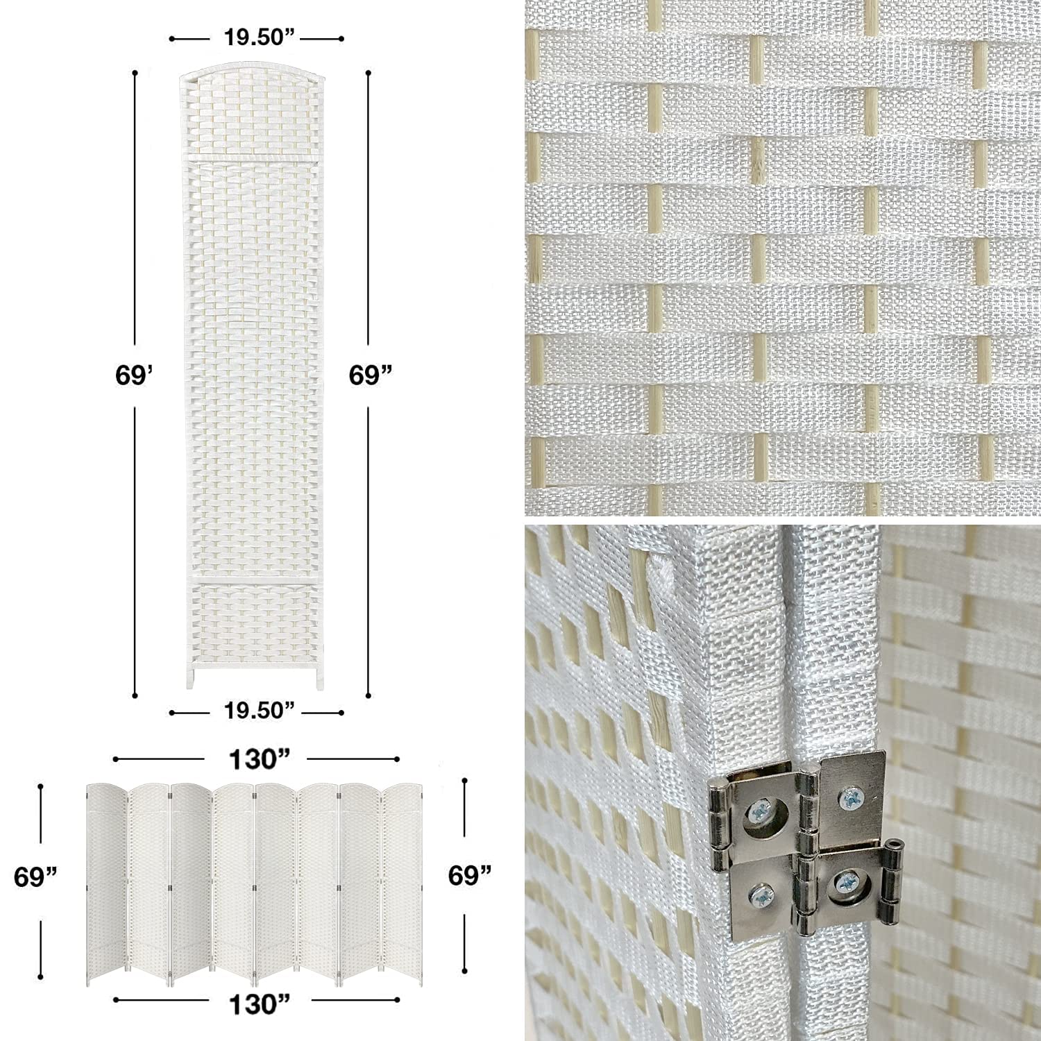 Sorbus Room Divider Privacy Screen, 6 ft. Tall Extra Wide Foldable