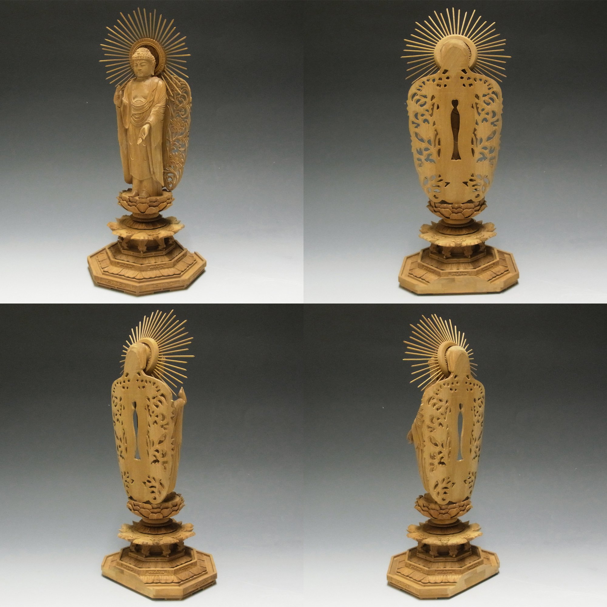 Amazon | 白檀 阿弥陀如来 立像 30cm 木彫り 仏像 | Ryusho | 仏像 通販