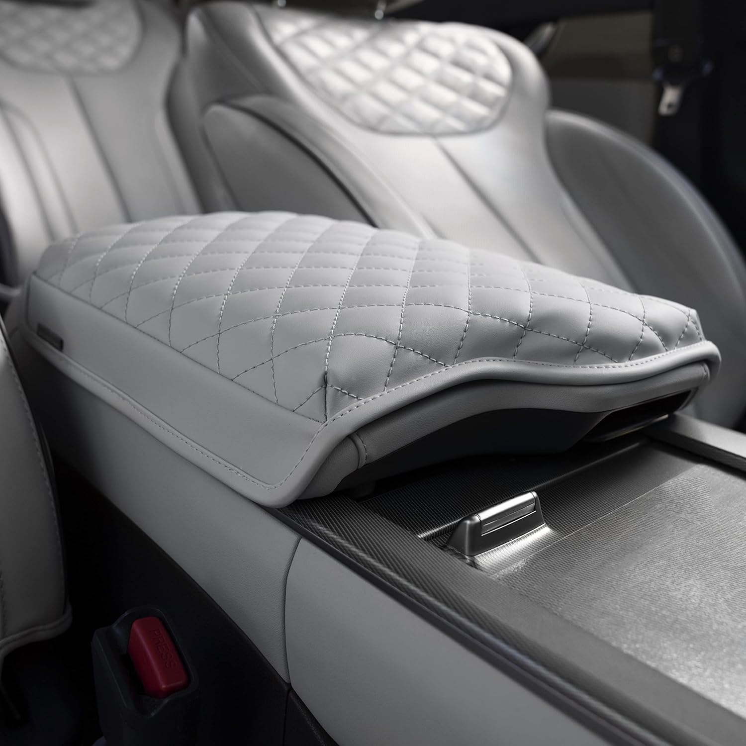 KMMOTORS Center Console Cover for Palisade(2019-2025), Thick Armrest Cushion, Console Protector, Palisade Accessories, Funda de consola Palisade (Palisade, Light Gray)