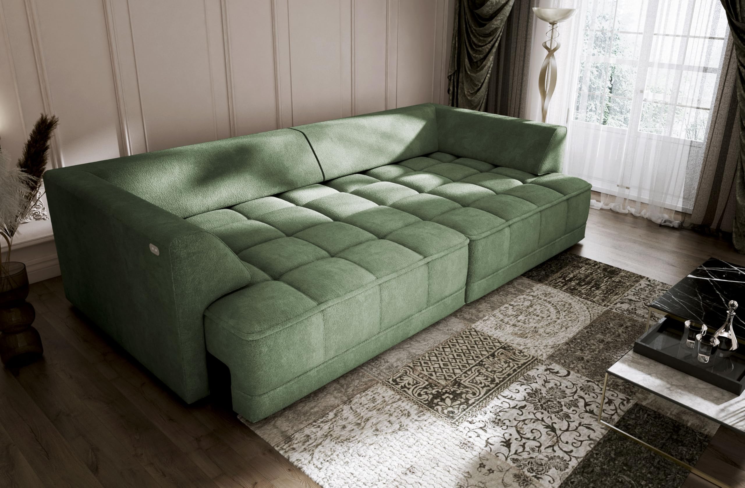 Big Sofa Tiga XXL, Schlafsofa, Couch, Schlafcouch mit Schlaffunktion 302 cm Breit (Aphroditie 12)