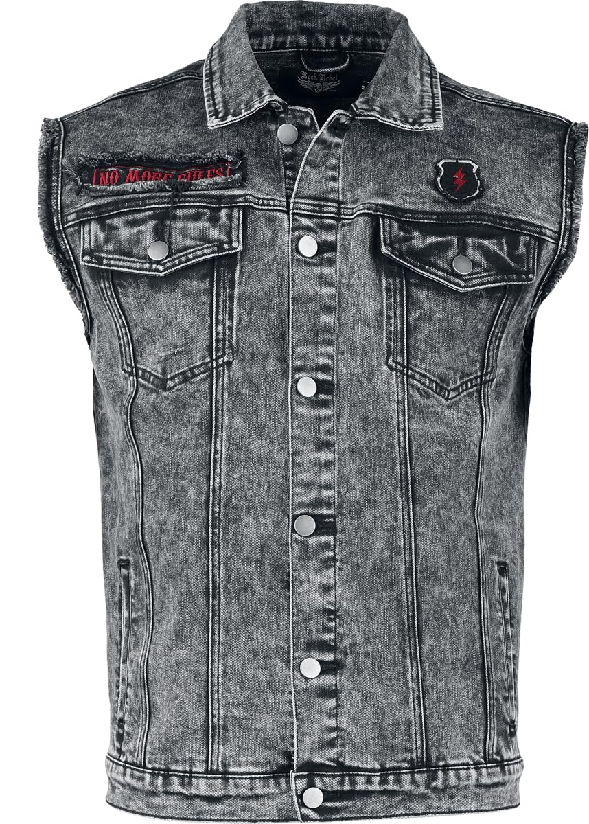Rock Rebel by EMP Uomo gilet nero effetto acid wash