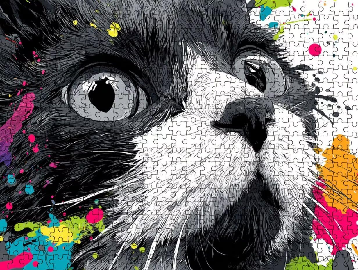 Puzzle per Adulti 1000, Colore Gatto, legno Classico Puzzles LDYQS6-653