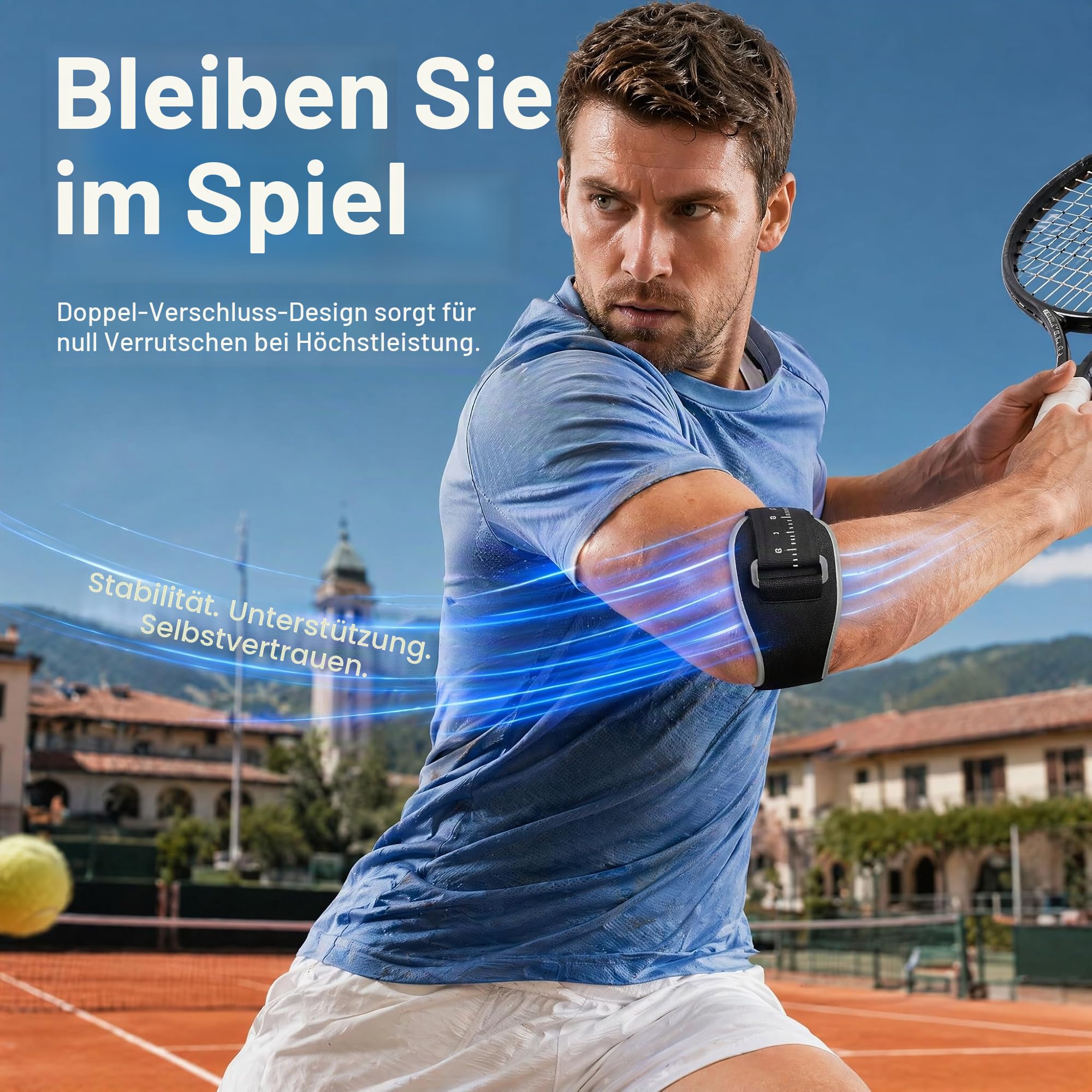 Ellenbogenbandage Tennisarm Bandage für Tennisarm und Golferarm ,Leichte Manschette fürTennisarm,Einstellbare Schmerzlinderung bei Epicondylitis für Sehnenentzündung,Arthritis,Rechts und Links Unisex