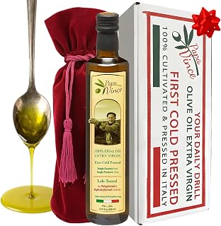 Papa Vince Olive Oil Gourmet Gift - Dipping Olive Oil, First Cold Pressed, Extra Virgin, Premium Harvest, Peppery finish, Bread Dipping oil. Great for Drinking and Drizzling. Family-owned, Sicily Italy