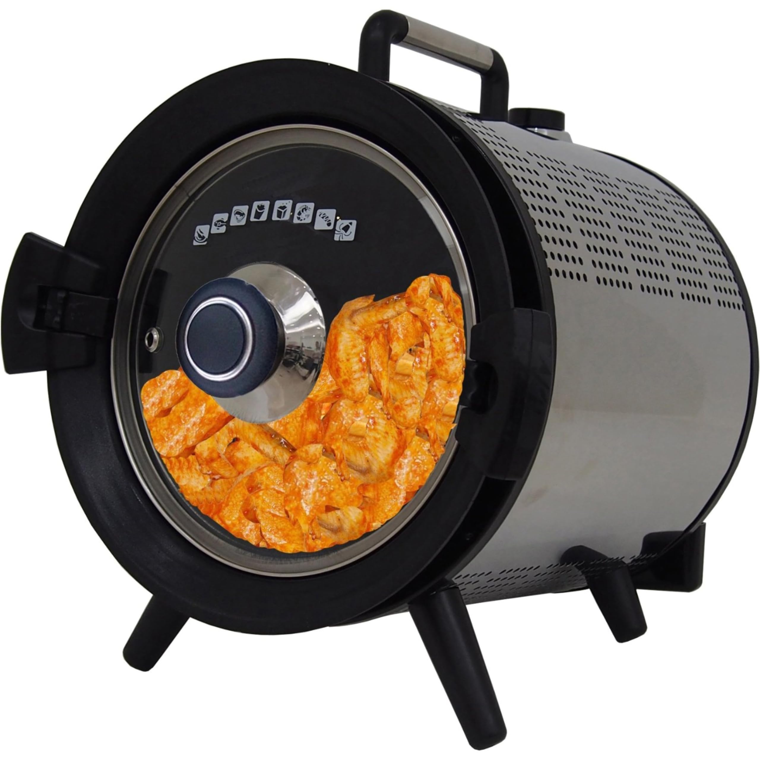 Syntrox Germany 5 l Kleiner Mini Backofen Rotierend Satale | Miniofen | Selbstdrehend, Edelstahl, 690 Watt, Grillen und Braten, Vielseitiger Küchenhelfer