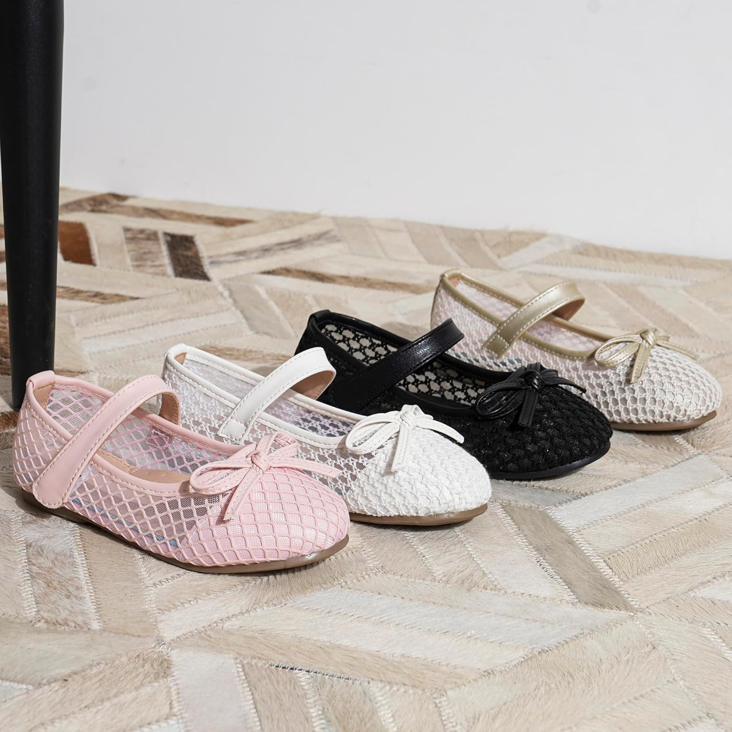 Girls Mary Jane Dress Shoes Ballerina Flats- Toddler/Little Kid Breathable Dress Shoes with Bow Lightweight School Uniform Shoes for Parties, Daily Wear & Special - Image 5