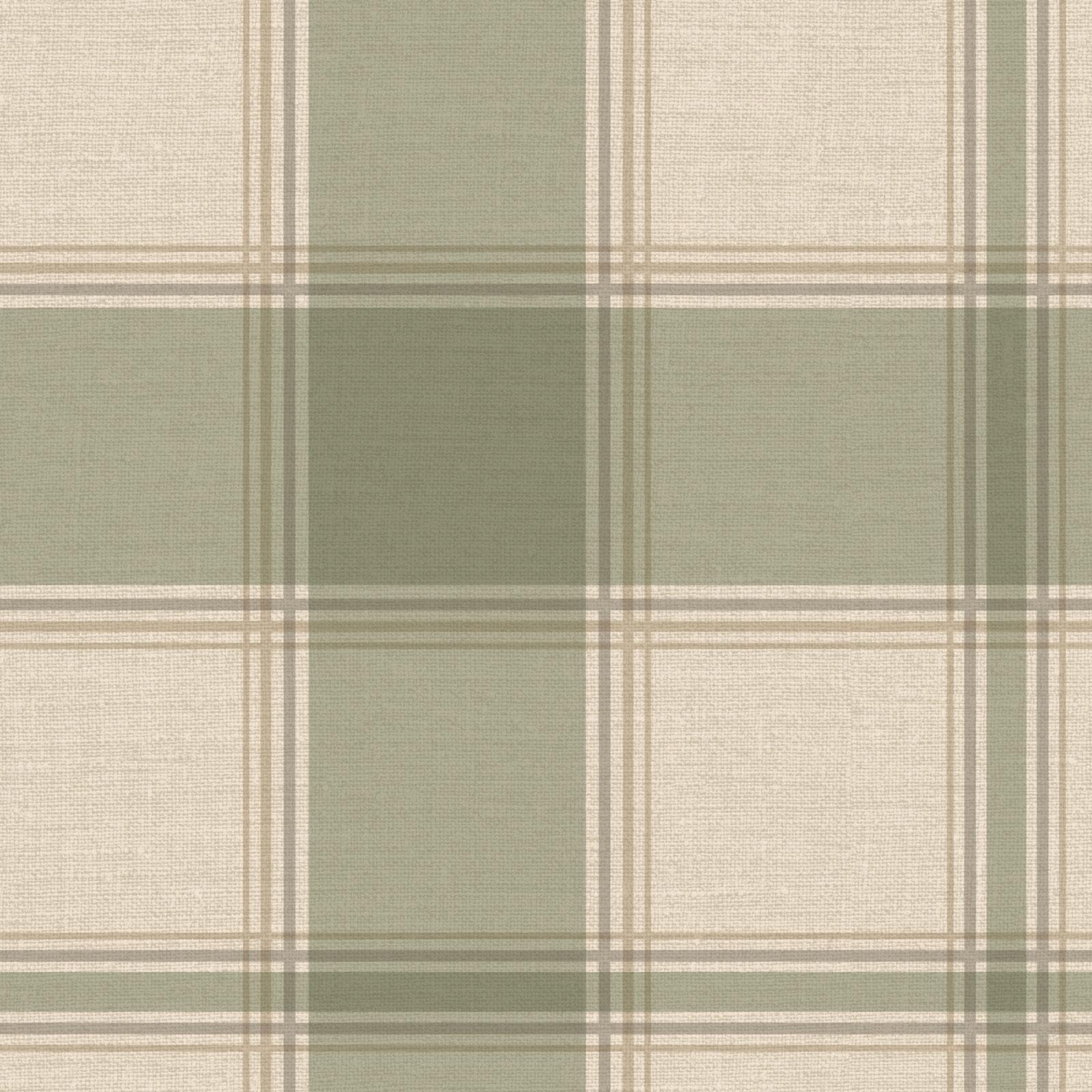 Belgravia Carmella Check Wallpaper – Rustic Checkered Wallpaper for Living Room, Bedroom, Hallway – Decorative Green Tartan