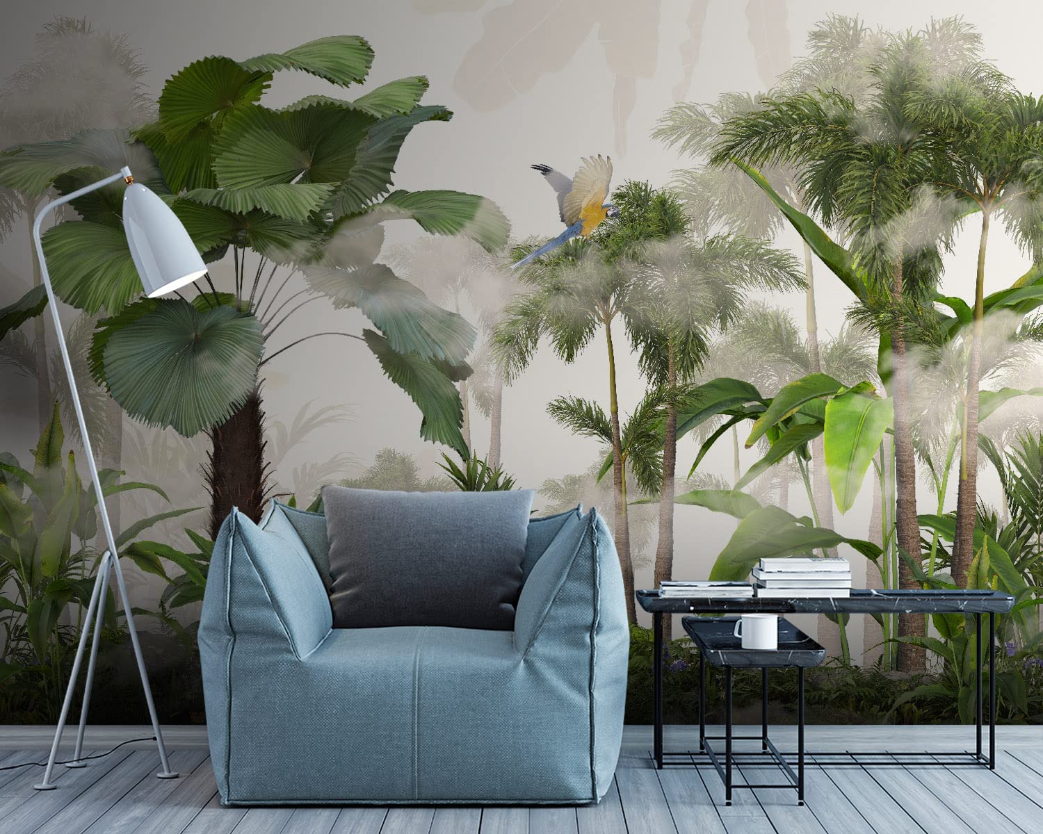 Carta Da Parati 3D Effetto Giungla - 400x280 Cm Con Foglie E Palme - Foto 6