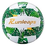 Runleaps Volleyball, Waterproof Indoor Outdoor Volleyball for Beach Game Gym Training, Official Size 5 (Green)