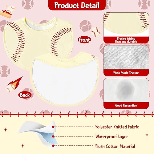 Miniatura 3 de 2ooya 6Pcs Sport Cotton Baby Bib Unisex Baby Sport Bibs with Stock Hook Loop Closure Keepsake Gift for Newborn Infant Feeding